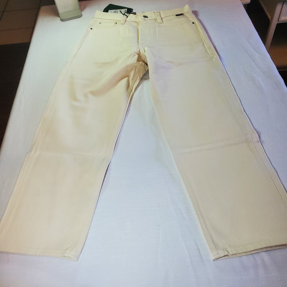 G-Star RAW Womens Triple A Straight Jeans XS Size 24x30  Ecru Ivory Denim Pants